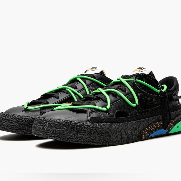 Off-White Shoes - Off-white Nike Blazer Low Black/Electro Green size 6 low blazer mens 10-10